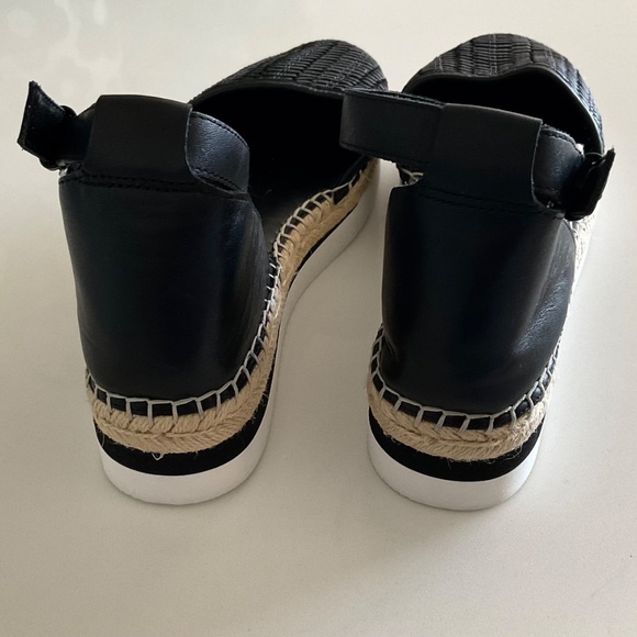 Black leather ankle strap espadrilles - Picture 4 of 10